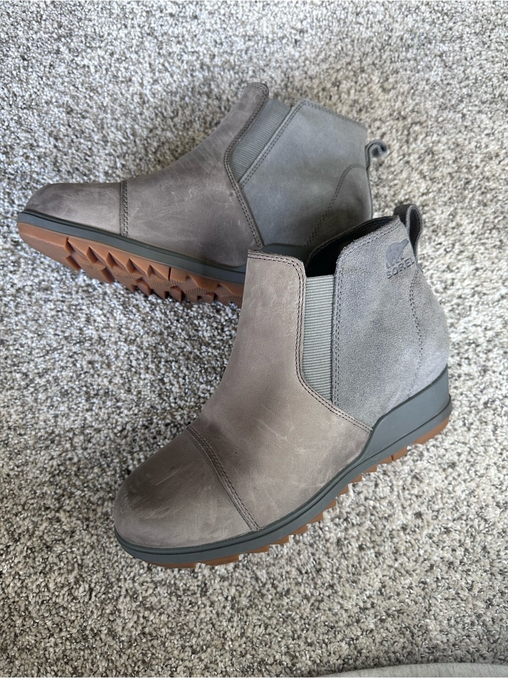 Sorel Grey Evie Chelsea Ankle Boots